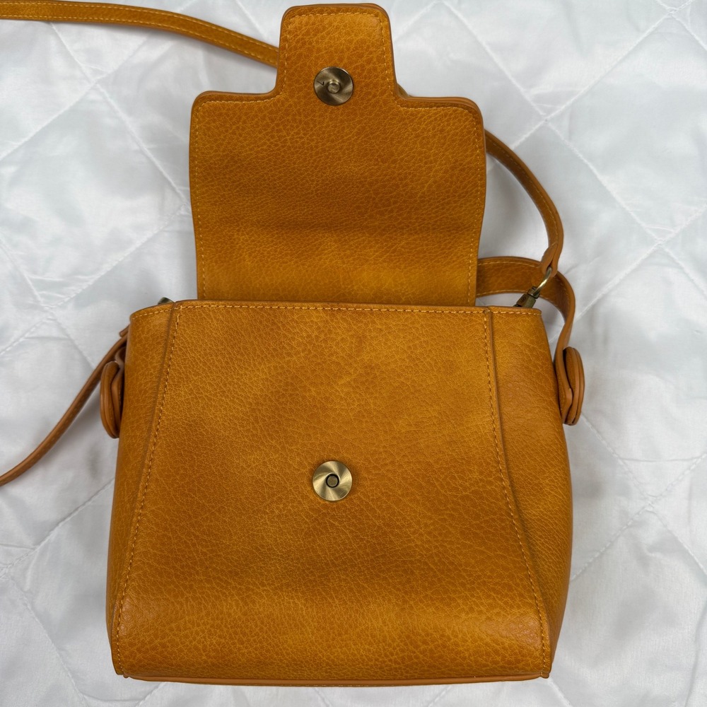 Free People Carrie Circle Mustard Shoulder Bag Bamboo Ring Boho - Picture 6 of 16